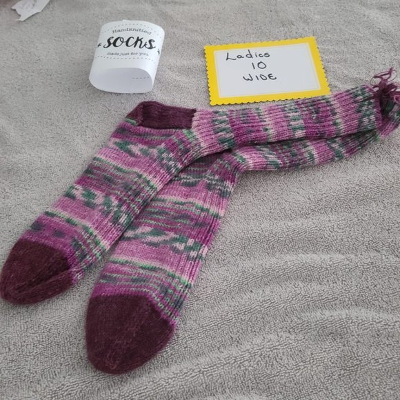 Hand knitted Socks Women 8-10 Men 7-9 - Picture 14 of 16